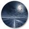 Designart - Asphalt Road Under Cloudy Full Moon I - Nautical & Coastal Metal Circle Wall Art